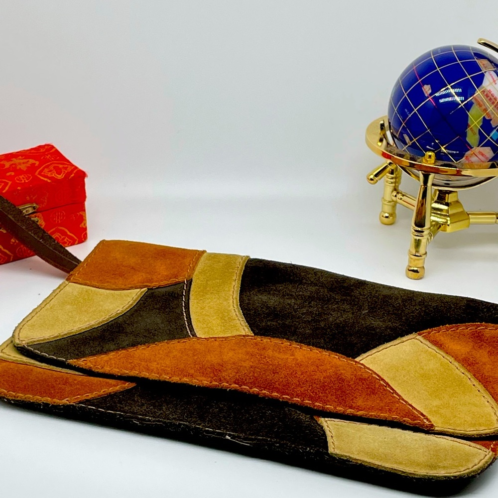 Suede clutch